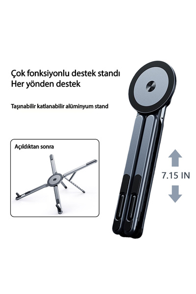 Tekvora Alüminyum Manyetik Masaüstü Telefon Tutucu Ayarlanabilir Universal Gü...