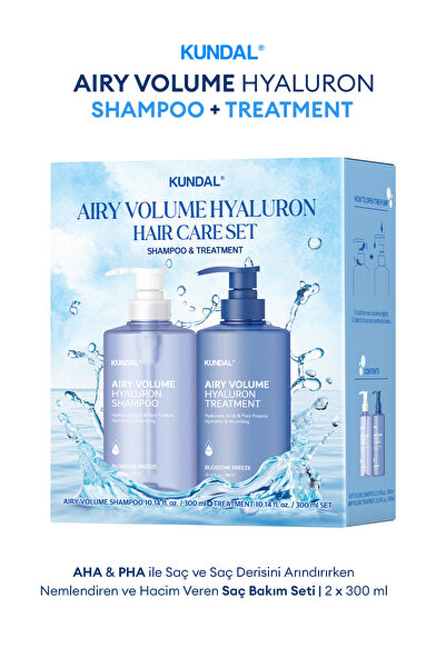 Kundal Arındıran, Nemlendiren, Hacim Veren Saç Bakım Seti Airy Volume Hyaluro...