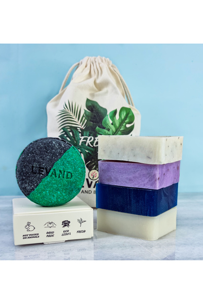 Levand مجموعة هدايا ريفيرسينج هيربال بليس (5 قطع) 4 صابون + 1 شامبو صلب