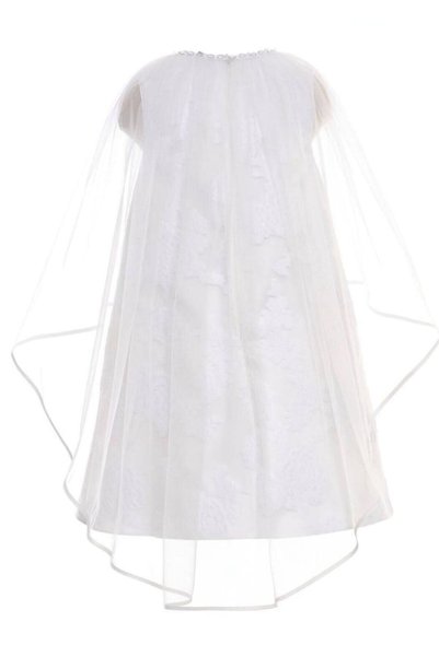 Pamina 8-15 Years Old Girls' Evening Dress Graduation Wedding Birthday Model Ecru Lace Tulle Cape Detailed-10/11 Y