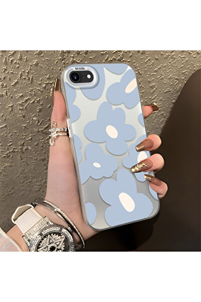 Hontinga iPhone 8 Compatible Silicone Edge Hard Back Anti-Fall Phone Case Blu...