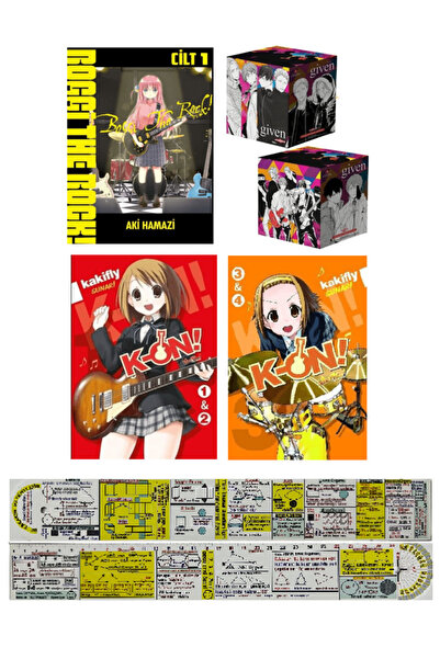 Komik Şeyler Boççi The Rock 1 + K-ON 1&2 + K-ON 3&4 + Given 9 Cilt Kutulu Set...