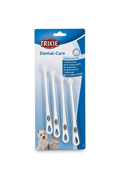 Trixie Dental-Care Pet Toothbrush Set (4 Brushes) | Complete Oral Hygiene Kit...