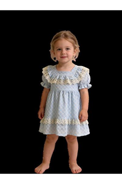 The-kid.co Blue honeycomb Dress