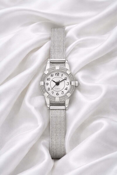 İnogge Women's Minimal Round Straw Cord Silver Women's Wristwatch Elegant & S...