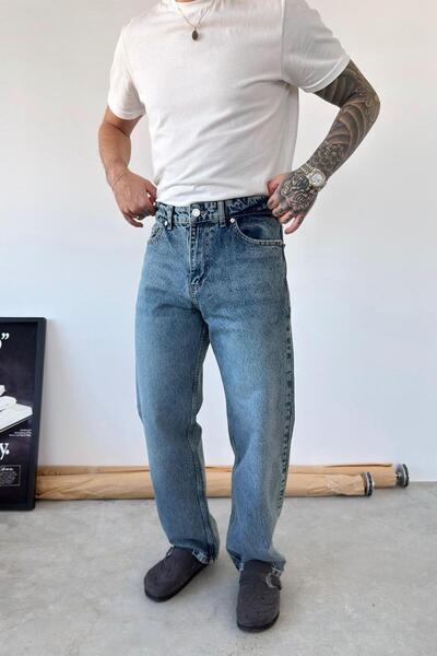 HAFKAGİYİM Pantaloni obișnuiți de bază albastru gheață texturat