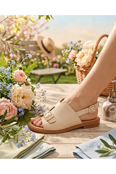MARCO ROCCO Women's Sandals with Buckle Belt and Rubber Sole