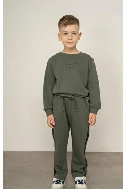Alin Alp 3-14 Years Old Boys' Khaki Tracksuit Set-5/6 Y