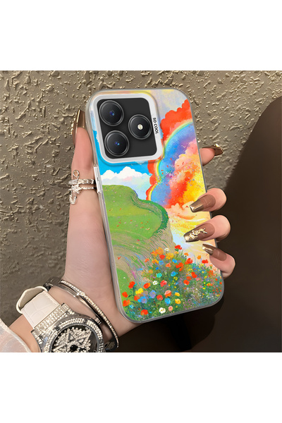 Hontinga Realme Note 60 Compatible Silicone Edge Hard Back Anti-Fall Phone Ca...