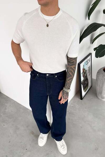 HAFKAGİYİM White Piece Detail Knitwear Relaxed T-Shirt