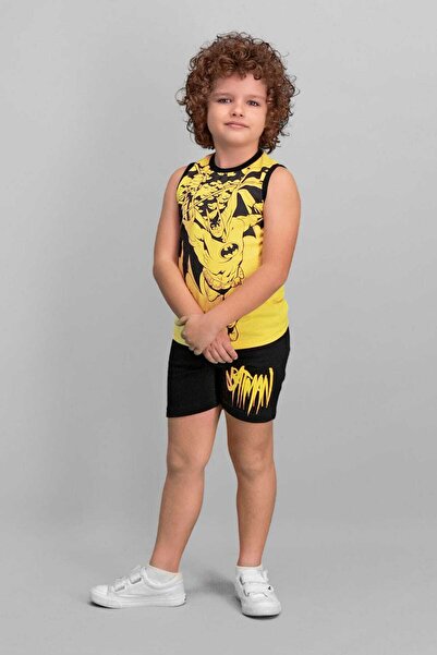 Batman مجموعة شورتات الصبي الصفراء المرخصة