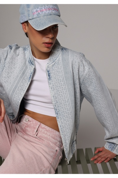 Colin's Regular Fit Zippered Unlined Women's Bleach Indigo Denim Jacket