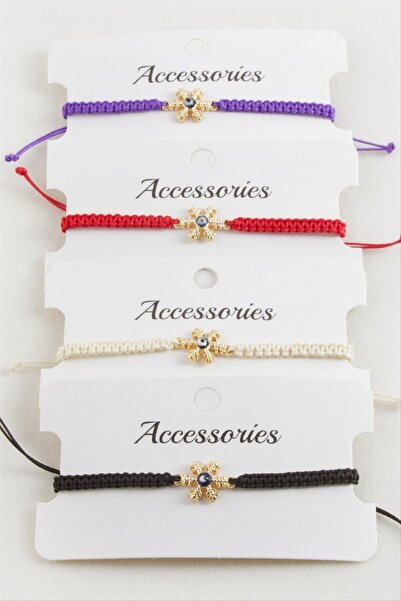 ZERO LAND Nrzsnt Snowflake Macrame Braided Bracelet - (191526) Pink