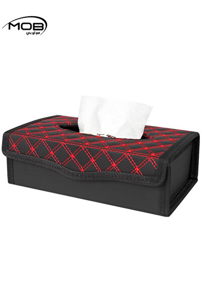 Mob Premium PU Leather Tissue Box Holder with Magnetic Closure, Foldable Desi...