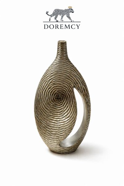 Doremcy مزهرية زخرفية كبيرة الحجم، مزهرية عصرية، تحفة فنية لتزيين غرفة المعيش...