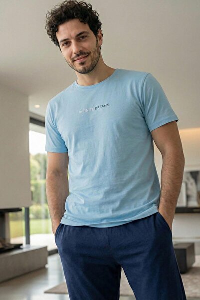 Pijamaevi Σετ ανδρικών πιτζαμών από βαμβάκι με κοντό μανίκι και στάμπα Arctic...