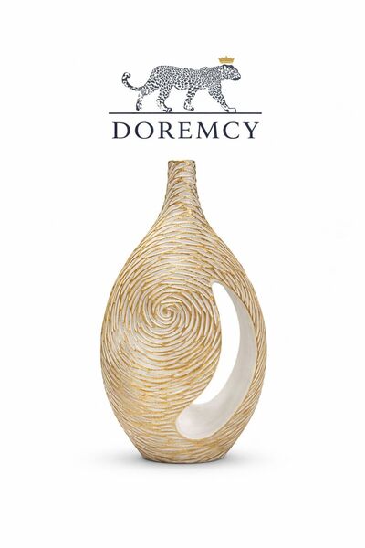 Doremcy مزهرية زخرفية كبيرة الحجم، مزهرية عصرية، تحفة فنية لتزيين غرفة المعيش...