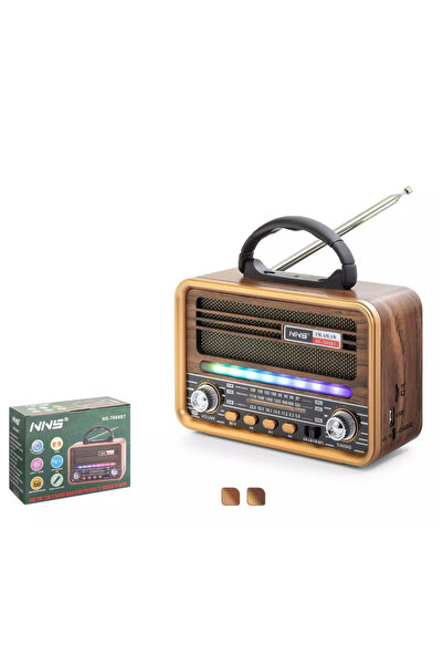 inteknoloji NS7068BT Bluetooth Nostaljik FM Radyo TWS USB TF AUX RGB Taşınabi...