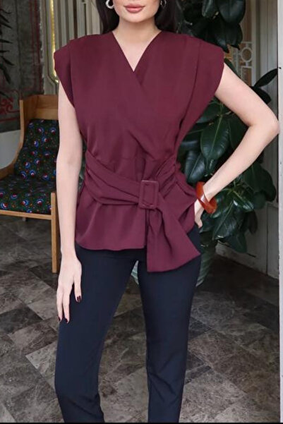 sunfyre ΓΥΝΑΙΚΕΙΑ Μπλούζα με λεπτομέρεια αγκράφας, ζώνη και επένδυση στους ώμ...