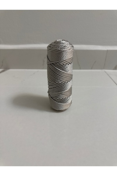 180gr - 200 Mt - 2.5 Mm GRİ Poly-Pamuk Makrome Ipi Çanta Ipi Supla Ipi Örgü Ipi