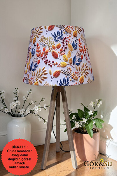 Göksu Lighting Kumaş Konik Lambader Şapkaları 40 cm Kolay Kurulum Dekoratif