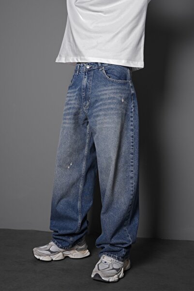 Slatra Pantaloni din denim albastru vintage pentru bărbați