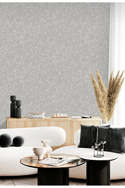 Adawall MUSE Koleksiyonu 25103-3 Gri Dokulu Modern Duvar Kağıdı 1.06x15.6m, 1...