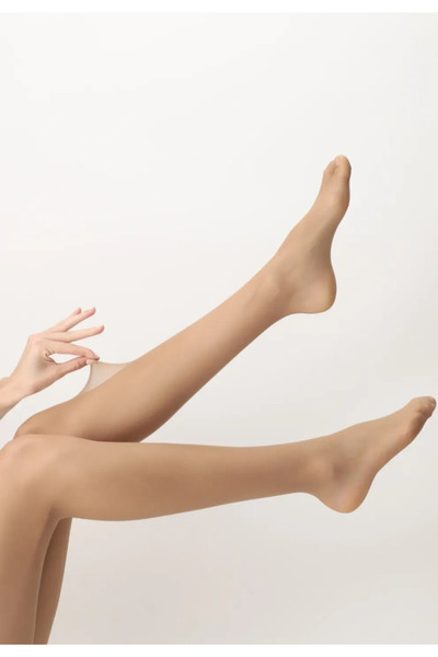 Penti Dres ,,Fit 15'' 15 DEN– fin si lucios, clin din bumbac, bej deschis