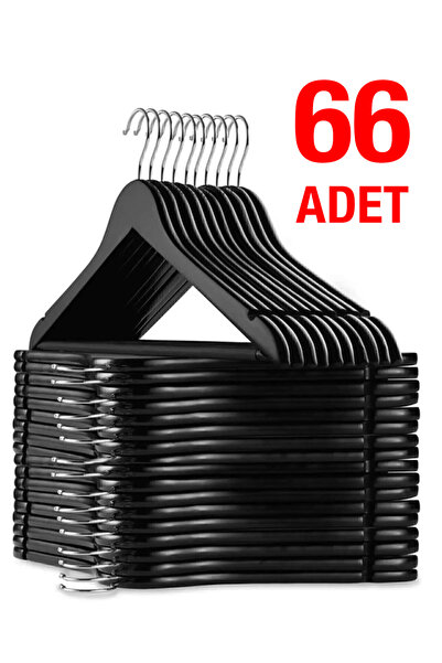 Weblonya Askı Elbise Askısı Ahşap Görünümlü Plastik Askı 66 lı 6515