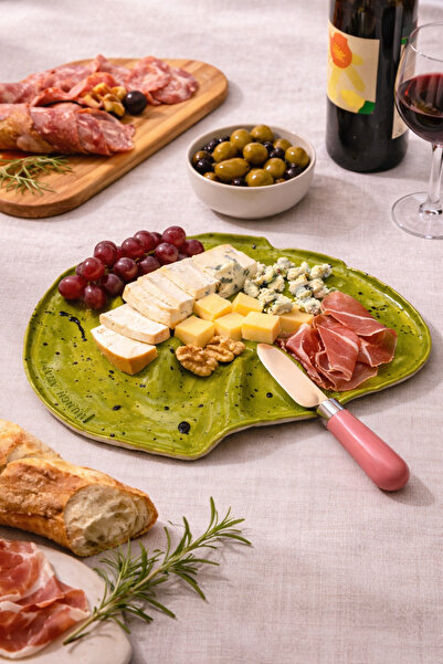 atelier Zeramos El Yapımı Seramik Peynir Tabağı Renkli