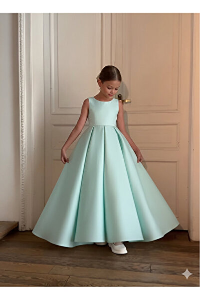 egolika kids Κοριτσίστικο Σατέν Φόρεμα με Φιόγκο – Κομψό για Ειδικές Περιστάσεις