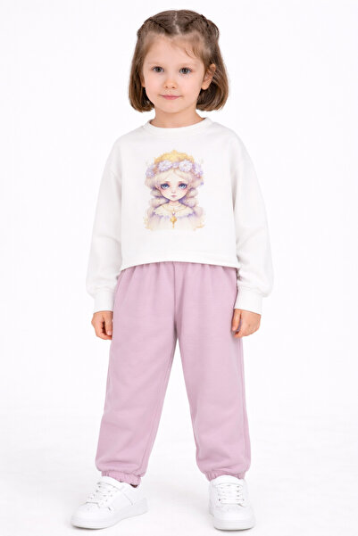 Alin Alp 2-6 Years Old Girl's Printed Tracksuit Set-2 Y