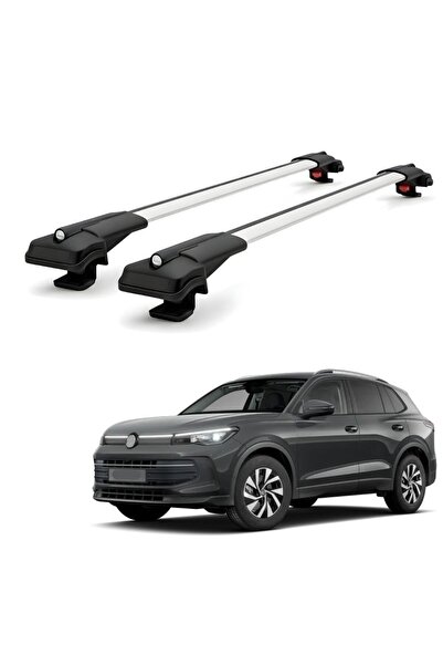 Volkswagen Tiguan MK3 2024-2026 için Ara Atkı , Araç Üstü Taşıma Tavan Barı - Gri (2 Adet)