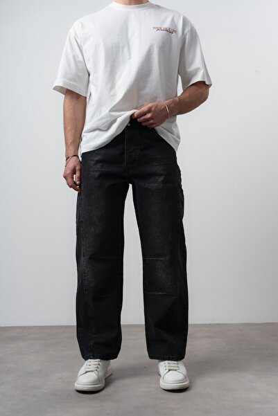 Respire Men's Baggy Jean with Stitching Detail in Black