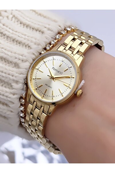 Ferrucci Steel Strap 2 Year Warranty 3 Atm Waterproof Women's Wristwatch + Br...