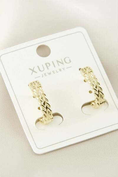 FREEDOM STOREE Xuping Chain Patterned Luxury Steel Earrings