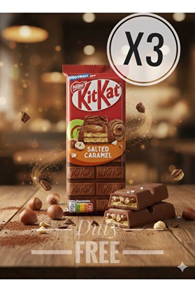 hijazigroup KitKat Salted Caramel chocolate bar (3 ADET )