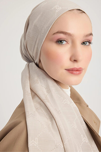 Maisa Neda Cotton Silk Shawl 70*190 cm - Light Beige