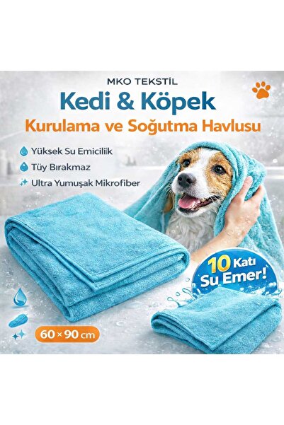 MKO TEKSTİL KÖPEK KURULAMA VE SOĞUTMA HAVLUSU 60 X 90 CM MİKROFİBER SÜPER SU ...