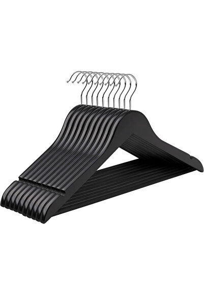 OEM Wooden hangers set of 10 pieces, with non-slip trouser bar, 360° rotating...