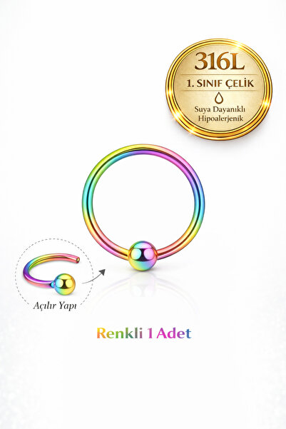 Sacce Scarves&Accessories 316L Cerrahi Çelik Halka Piercing Hızma – Burun, Se...