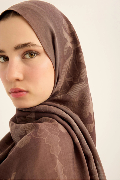 Maisa Duru Silk Cotton Tencel Shawl 70*190 cm - Milk Brown