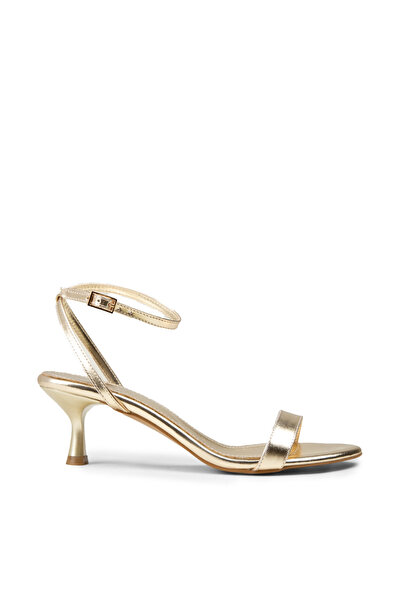 Deery Women's Gold Color Thin Strap Evening Dress Shoes