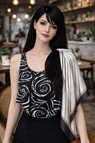 tarzınısec Choose Your Style Black V Line Scarf / Bandana / Accessory / Shawl...