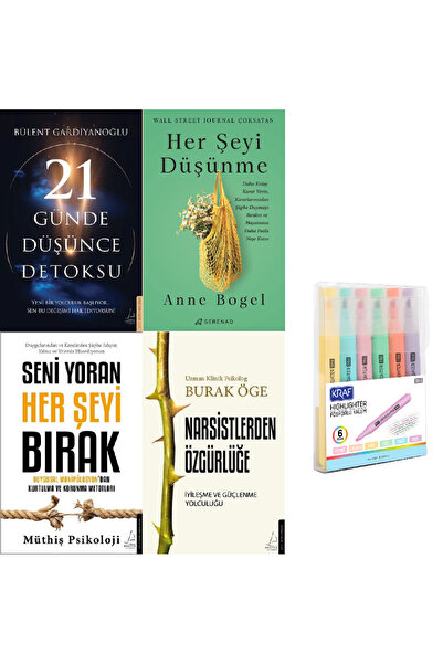 Destek Yayınları 21 Günde Düşünce Detoksu + Her Şeyi Düşünme + Seni Yoran + N...