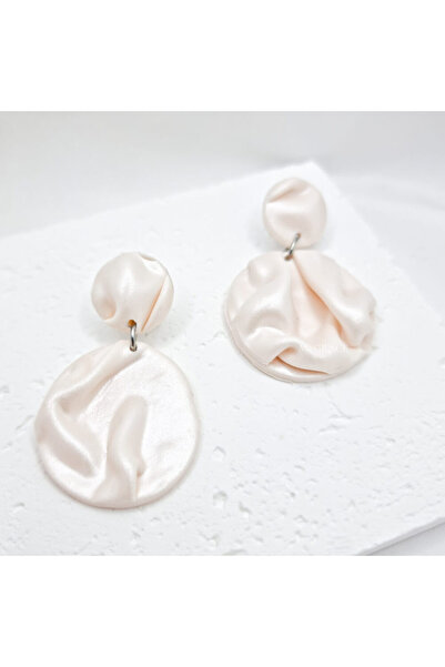 MYGRACE Handmade Earrings, Ivory, Geometric, Polymer Clay and Stainless Steel...