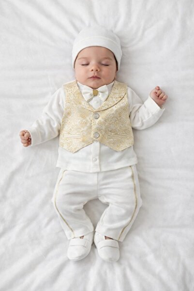 Panfilia Baby Boy Vest, Bow Tie, Shoes, Mevlüt Wedding Set