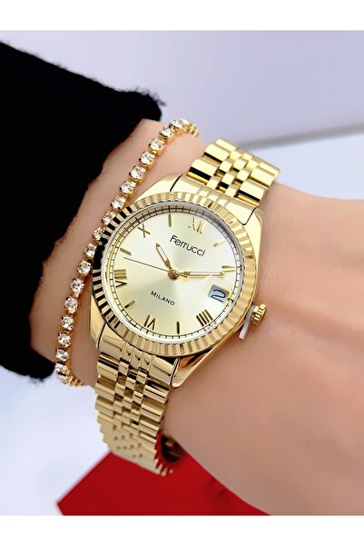 Ferrucci Steel Strap 2 Year Warranty 3 Atm Waterproof Women's Wristwatch + Br...