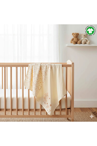The Nest Kids بطانية أطفال من القطن العضوي بنقشة الزهور من بلوسوم
