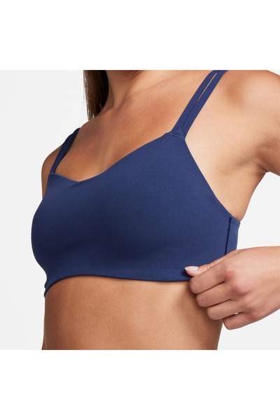 Nike Women's Navy Blue Zenvy Alate Trace Lightly Padded Supportive Sports Bra...